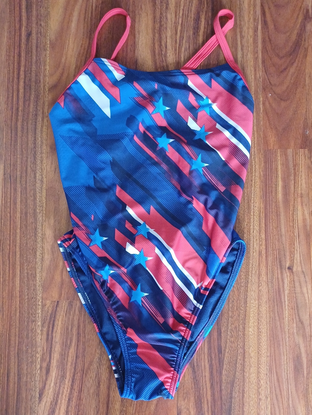 Speedo Blue & Red Girls' One-Piece Swimsuit with Stars